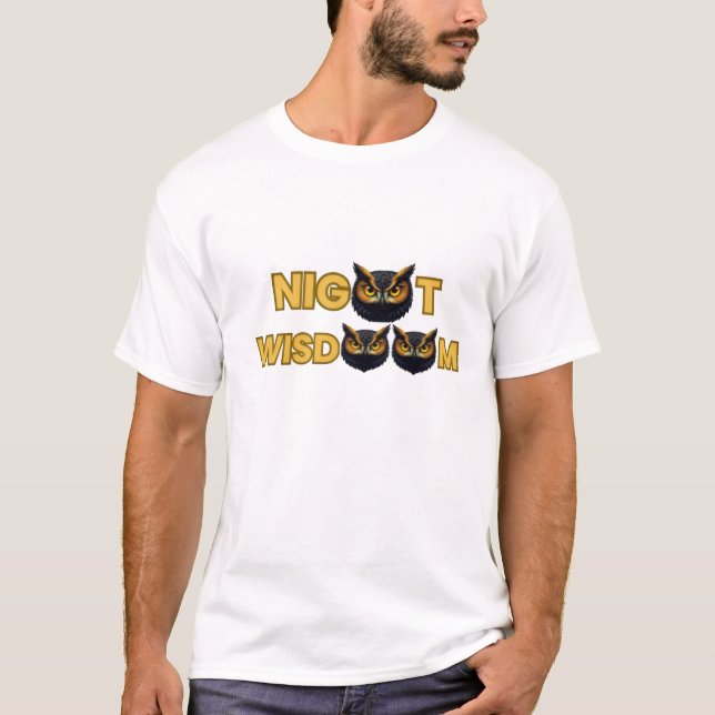 T-Shirt“Golden Owl Icon – Minimal Night Wisdom  T-Shirt (Front)
