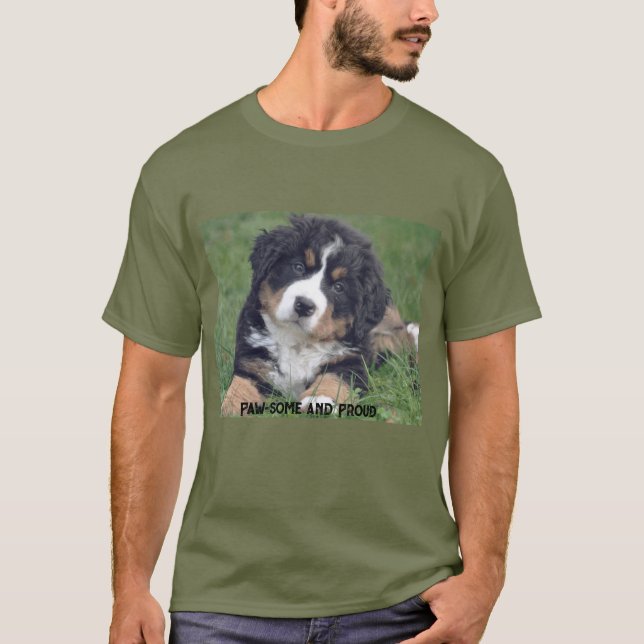 T-shirt Graphic Dog Print - Pawsome and Proud (Front)