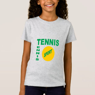 T-shirt gris filles DESIGN TENNIS SPORT