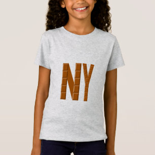 T-shirt gris Jersey fin filles CHOCOLAT NEW YORK
