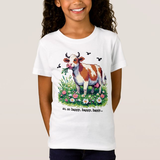 T-shirt "Happy Cow" Pixel Art (Front)