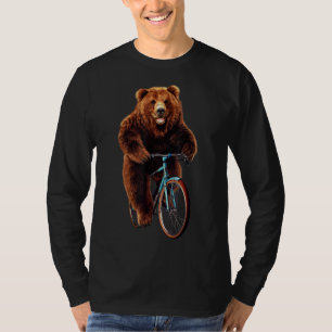 T-Shirt - Happy Grizzly Bear Cycling Mountain Bike