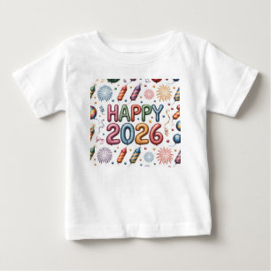 T-Shirt-Happy New Year 2026 Matching Family  Baby T-Shirt