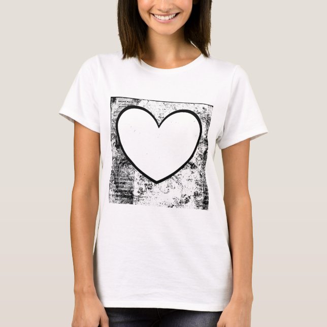T-Shirt, Heart Shape Photo Insert T-Shirt (Front)