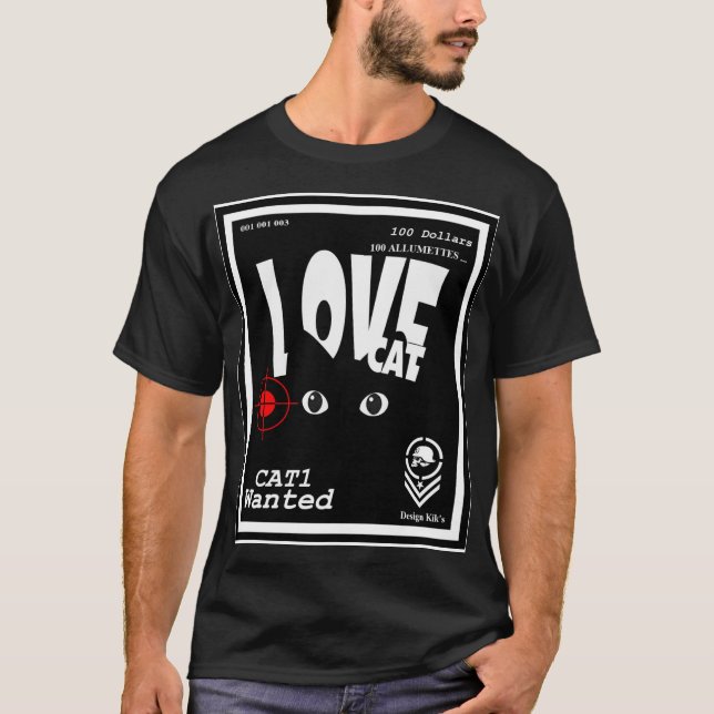 t shirt homme love cat (Front)