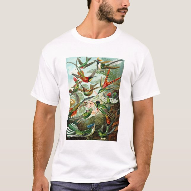 T-Shirt: Hummingbirds ("Trochilidae") by Haeckel T-Shirt (Front)