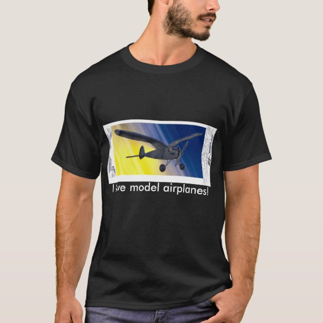 T-Shirt - I love model aeroplanes! (Front)