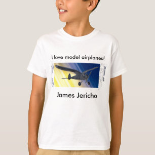 T-Shirt - I love model aeroplanes! with Name