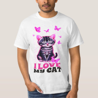 T-SHIRT I LOVE MY CAT NEW FASHION DESIGNER TEE
