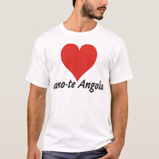 T-shirt - I love you Angola - heart-white