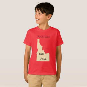 T-shirt - Idaho Map with City