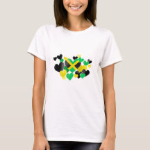 T-shirt - Jamaican Colours and Hearts