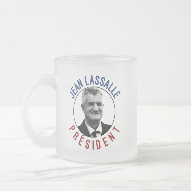 T-shirt Jean Lassalle President 2022 Frosted Glass Coffee Mug (Left)
