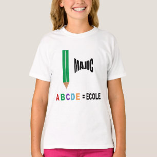 T-shirt jersey blanc  MAGIC ECOLE