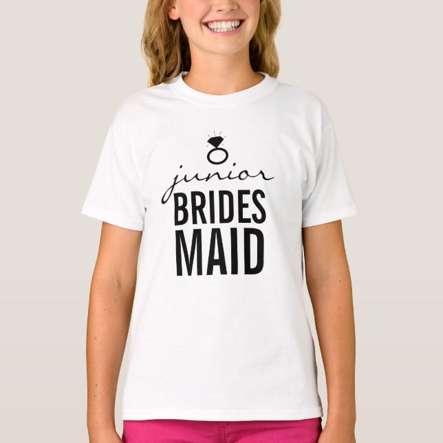 T-Shirt - Jr. Bridesmaid's Ring (Bling) White (Front)