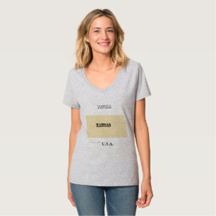 T-shirt - Kansas Map with City