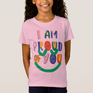 T-Shirt kids Proud of you text colourful colour