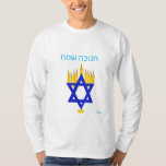 T-Shirt : Long Sleeve /Happy Hanukkah - חנוכה שמח<br><div class="desc">Happy Hanukkah / חנוכה שמח
 

 Illustration of the Menorah</div>