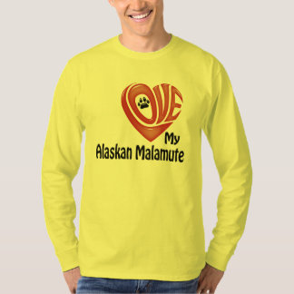 T-Shirt Long-sleeve Men: Love My Alaskan Malamute