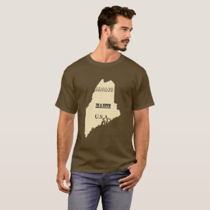 T-shirt - Maine Map with City