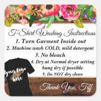 T shirt maker stickers HTV washing instructions