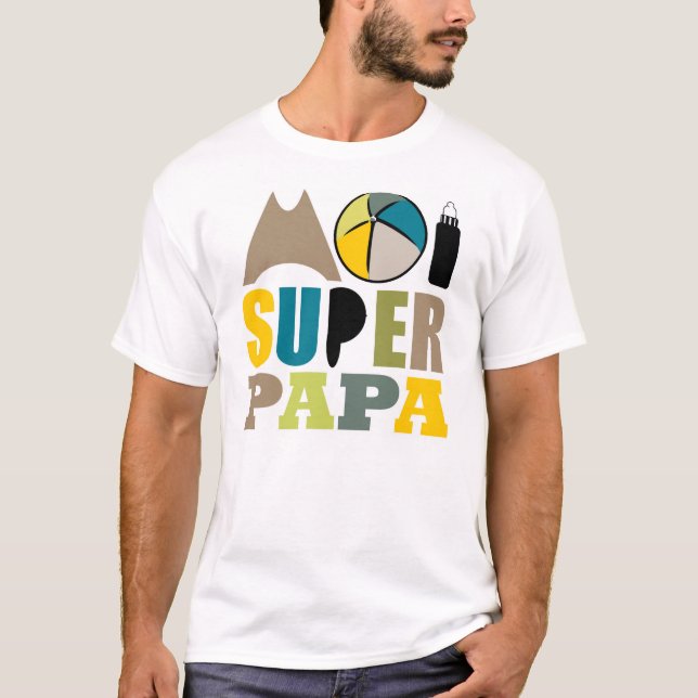 T-Shirt Man - Logo Moi Super Papa Nature (Front)