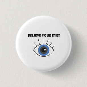 t shirt men logo eye word 3 cm round badge