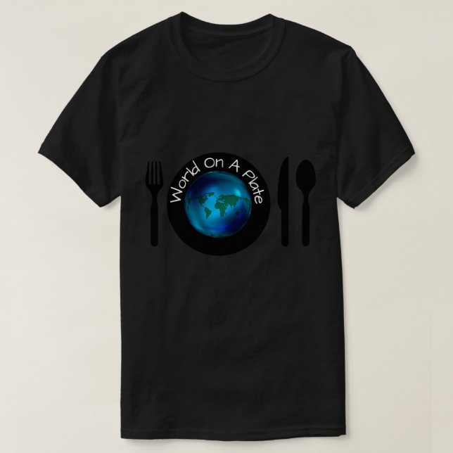 T-Shirt Men Womens S M L XL World On A Plate (Design Front)