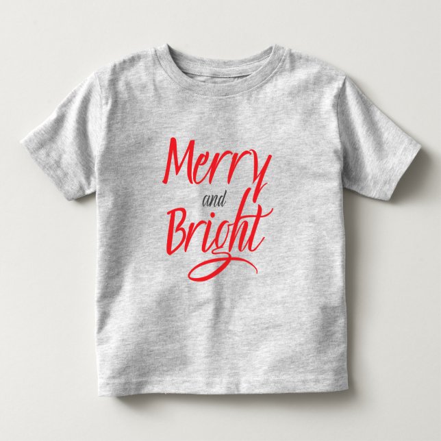 T-Shirt : Merry and Bright (grey) (Front)