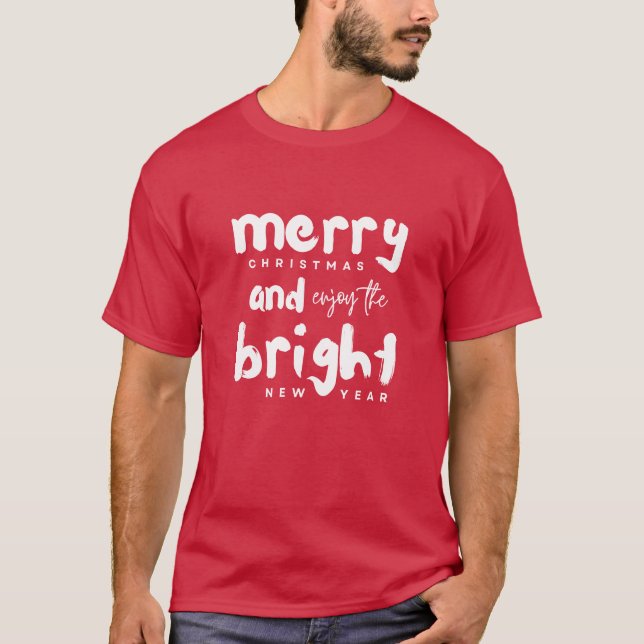 T-Shirt : Merry Christmas & New Year (red) (Front)