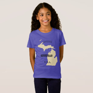 T-shirt - Michigan Map with City