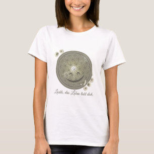 T-Shirt mit Blume des Lebens & Blüten, Grün, Blume