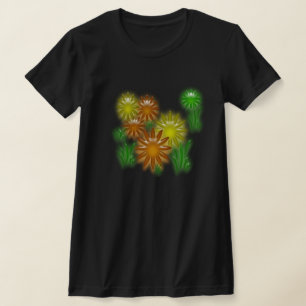 T-shirt - neon flowers (drk only)