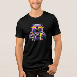 T-Shirt `Neon Graffiti Bear Rebellion78 Tri-Blend Shirt