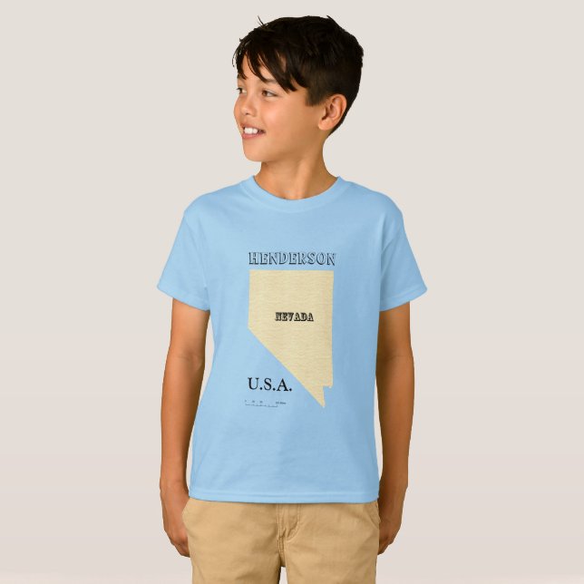 T-shirt - Nevada Map with Town (Front Full)