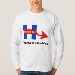 T-Shirt Never Hillary Devil Details