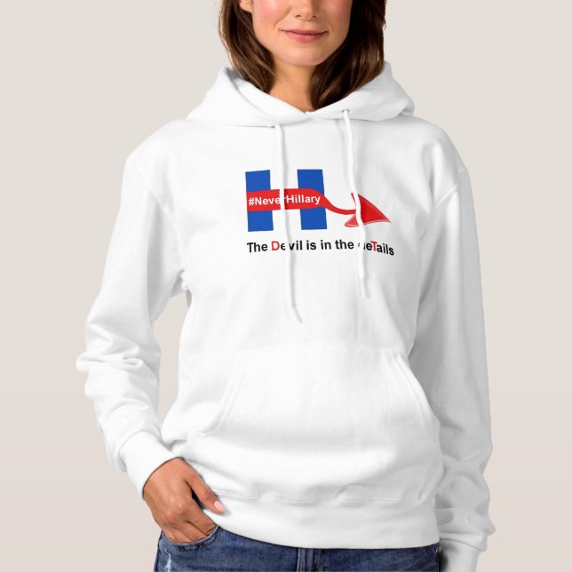 T-Shirt Never Hillary Devil Details Hoodie (Front)