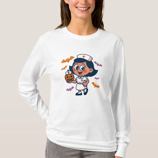 T-shirt Nurse Halloween Fun – Spooky Shift Magic (Front)