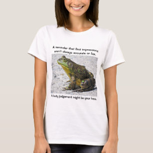 T-Shirt of a bullfrog with a message