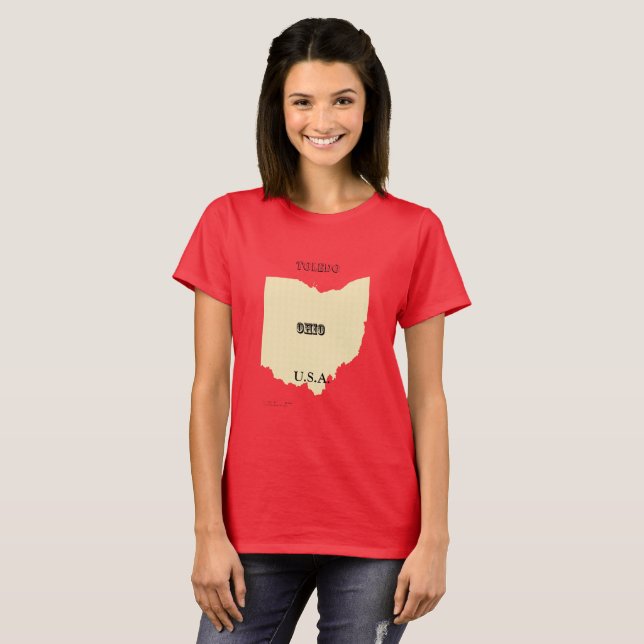 T-shirt - Ohio Map with City (Front Full)