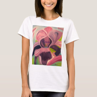 T-Shirt oil painting of flower to encourage growth