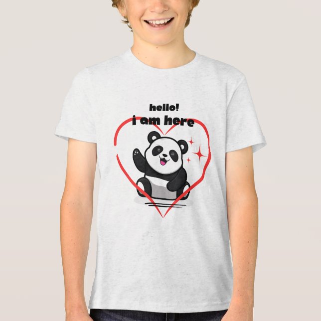 T-shirt panda logo design Tri-Blend shirt (Front)