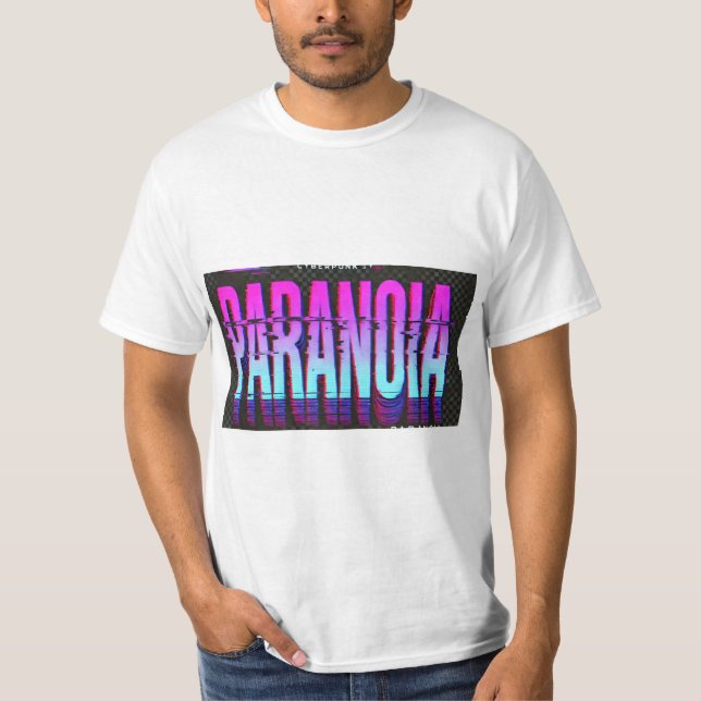 T-Shirt "Paranoia" - Design Glitch Psichedelico (Front)