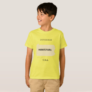 T-shirt - Pennsylvania Map with City