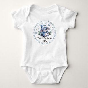 T-Shirt-Personalised Baby's First Xmas 2025-Boy Baby Bodysuit