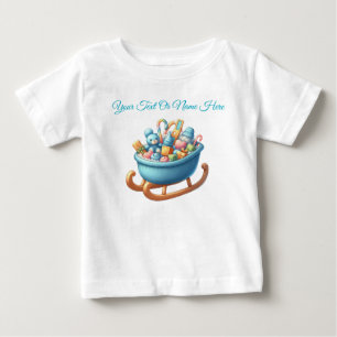 T-Shirt-Personalised Pink Christmas Baby Jersey T-Shirt