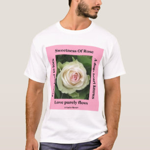 T-Shirt Poetic Rose On Pink By Ladee Basset