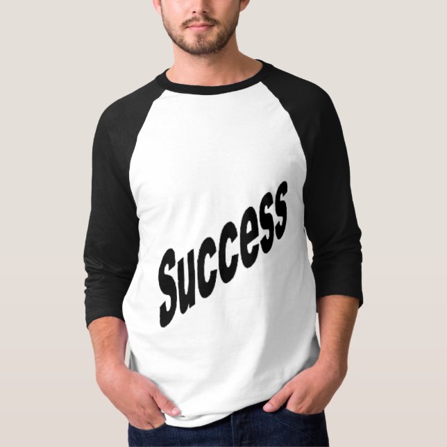T-shirt raglan blanc noir  SUCCESS (Front)