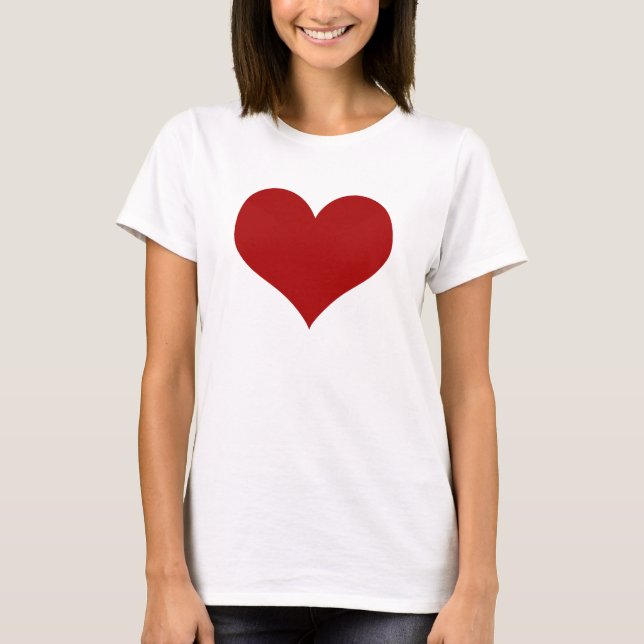 T-Shirt, Red Heart, Playing Card Symbol T-Shirt (Front)