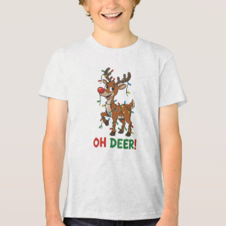 T-Shirt Reindeer With Lights Tri-Blend Shirt